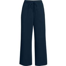 Jeans Lands' End Women's Plus Sport Knit Elastic Waist Wide Leg Crop Radiant navy