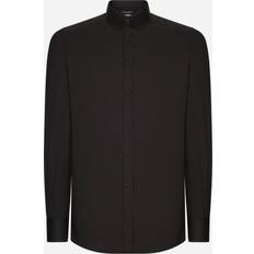 Dolce & Gabbana Gold Shirts Dolce & Gabbana Stretch Cotton Gold-fit Shirt Man Shirts Black