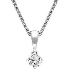 Diamond Necklaces C W Sellors 18ct White Gold 0.20ct Diamond Brilliant Cut Solitaire Necklace