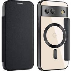 MTP Products Google Pixel 8a Flip cover med kortholder MagSafe-kompatibel Sort