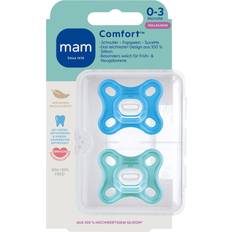 Mam Blau Schnuller Mam 2er-Pack Schnuller Comfort Silikon 0-3M blau tuerkis