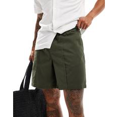 Normal Waist Shorts New Look Pintuck Shorts - Khaki/Green