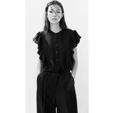 H&M Blouses H&M Ladies Black Frill-trimmed blouse