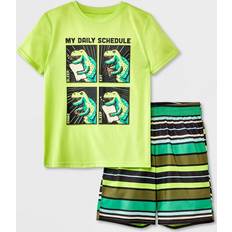 Green Pajamases Children's Clothing Cat & Jack Boys' 2pc 'Dino' Short Sleeve Crew Pajama Set Green