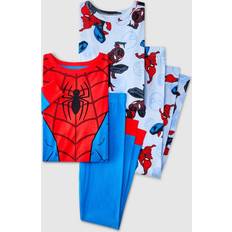 Boys Pajamases Children's Clothing Spider-Man Boys' Spider-Man: Miles Morales 4pc Long Sleeve Cotton Snug Fit Pajama Set Blue