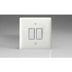Wall Dimmers Varilight JOT102C Value Polar White 2 Gang V-Pro Multi-Way Touch Master LED Dimmer 0-100W