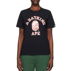 Bape Women T-shirts Bape 1st Camo College T-shirt - Black/Pink