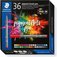 Staedtler brush pen Staedtler Pigment Brush Pen 371 Fibre Tip Pens with Brush Nib 36-pack