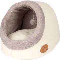Archie & Oscar Banbury Cosy Cat Igloo Bed White/Grey