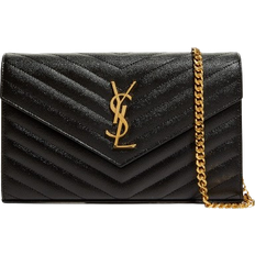 Saint Laurent Credit Card Slots Wallets Saint Laurent YSL Monogram Large Wallet - Black