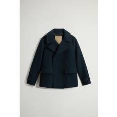 Woolrich Men Coats Woolrich Man Melton Virgin Peacoat - Blue