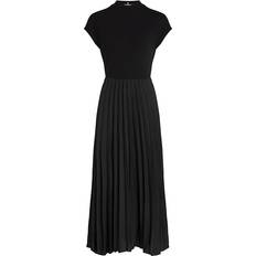 Tommy Hilfiger Mock Turtleneck Pleated Midi Dress - Black