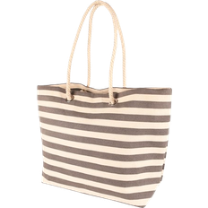 Women Beach Bags Nicola Spring Large Striped Tote Beach Bag - Grey/Beige