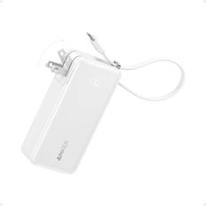 Mobile Phone Accessories Anker Power Bank 10K, Fusion, Built-In Cable Built-In Lightning Cable Classic White