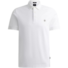 HUGO BOSS C Parris 01 Mercerized Polo Shirt with Double Monogram - White