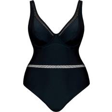 Underwire Swimsuits Curvy Kate First Class Plunge One Piece Swimsuit - Black