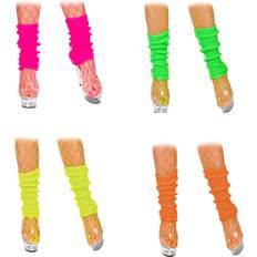 80-tal Maskerad Dräkter & Kläder Wicked Costumes Womens 80's Neon Leg Warmers Fancy Dress Disco Dance Neon Pink