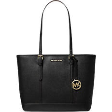 Michael Kors Jet Set Travel Small Saffiano Leather Top Zip Tote Bag - Black