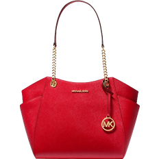 Michael Kors Jet Set Large Saffiano Leather Shoulder Bag - Bright Red