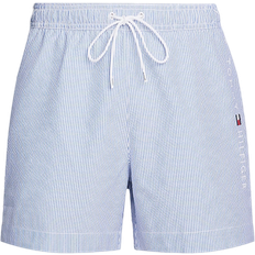 Tommy Hilfiger Herre Badebukser Tommy Hilfiger Original Ithaca Stripe Mid Length Swim Shorts - Ithaca White / Blue Spell