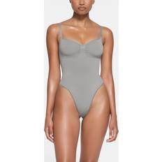 Blue - Women Bodysuits SKIMS SKIMS Thong Bodysuit Blue Seamless Sculpt