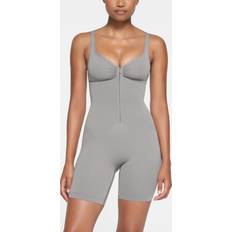 Blue Shapewear & Under Garments SKIMS SKIMS Zip Front Mid Thigh Bodysuit Blue Seamless Sculpt