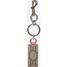 Gucci Keychains Gucci GG fabric and leather keychain - fuchsia PZ