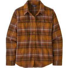 Patagonia Dame Skjorter Patagonia Fjord Flannel Shirt - Happy Camper/Shelter Brown
