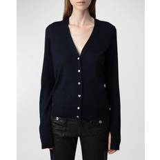 Laine mérinos Cardigans Zadig & Voltaire Cardigan Jemma 100% Laine Merinos Encre Taille - Bleu