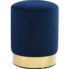 vidaXL Velvet Blue/Gold Sittpuff 36cm