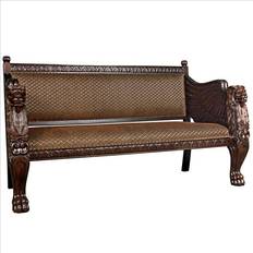 Purple Benches Design Toscano Lord Raffles Winged Lion Settee Bench