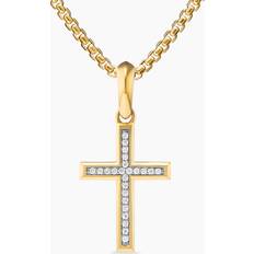 David Yurman Charms & Pendants David Yurman Men's 18K Yellow Gold Amulets Diamond Cross Pendant