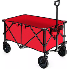 Collapsible cart with wheels Costway Folding Collapsible Wagon Utility Cart W/Wheels