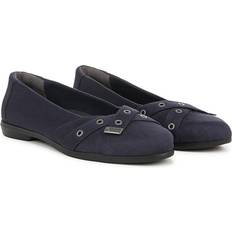 Low Shoes Bzees Kira Ballet Flat Shoes, Navy Blazer Microfiber Machine Washable, Slip-On, Round Toe, Anti-Microbial/Odor Control