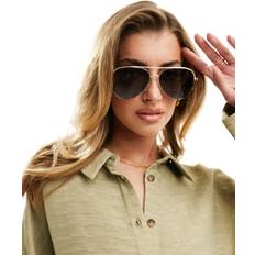 ASOS DESIGN – Piloten-Sonnenbrille Goldoptik-Goldfarben