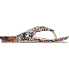 Multicolored - Women Flip-Flops Crocs Kadee II Butterfly Graphic Flip - Winter White