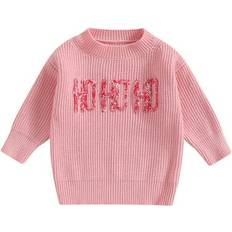 Babies Knitted Sweaters Children's Clothing Bagilaanoe Sold by: Clothing Shopping, Toddler Baby Girl Knitted Sweater Long Sleeve Letters Pullover 6M 12M 24M 3T 4T 5T 6T Kids Warm Jumpers Tops Fall Loose Knitwear