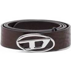 Diesel Men Belts Diesel Reversible leather belt with Oval logo Belts Man Brown