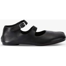 Maison Margiela Women Ballerinas Maison Margiela Womens Black Tabi Double-strap Leather Ballet Flats Eur Women BLACK