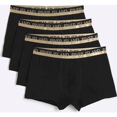 River Island Men's Underwear River Island 4 Pack Cotton Stretch Trunks - Black