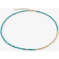 Monica Vinader Necklaces Monica Vinader Nugget Turquoise and Rice Bead Necklace, Gold