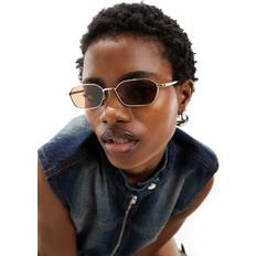 90s Metal Angular Sunglasses - Gold