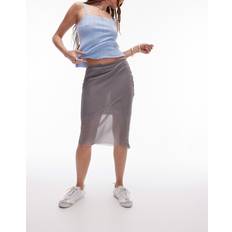 Transparent Skirts Topshop Sheer Seamed 90s Skirt - Grey