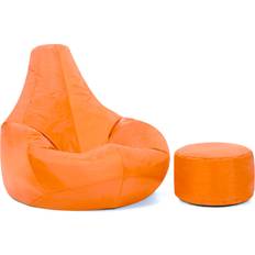 Orange Poufs Bean Bag Bazaar Fauteuil Recliner 90 cm x 73 cm Pouf