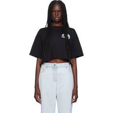 Amiri Abbigliamento Amiri Airbrush Cropped T-Shirt - Black - Women