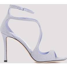 Purple - Women Heeled Sandals Jimmy Choo Azia 95 Leather Sandals - Purple