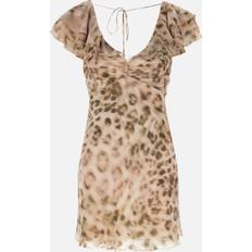 ROTATE Birger Christensen Jurken ROTATE Birger Christensen Chiffon Mini Dress With R