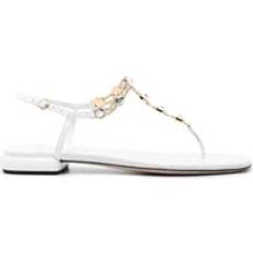 Miu Miu Skor Miu Miu Vernice Crystal Chain Thong Sandals BIANCO 9.5B 39.5EU