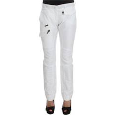 Ermanno Scervino Slim-fit Trousers, Female, White, White Nylon Padded Slim Fit Cargo Pants