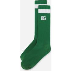 Dolce & Gabbana Men Socks Dolce & Gabbana Ribbed Socks With Dg Logo Man Socks Green